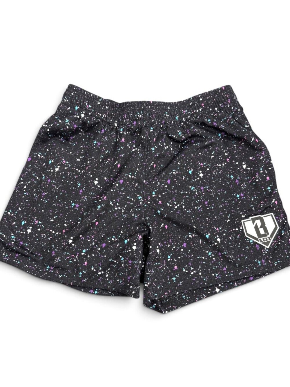 Baseball Lifestyle 101 Splatter Shorts Galaxy Mesh Multi-Color Black Small